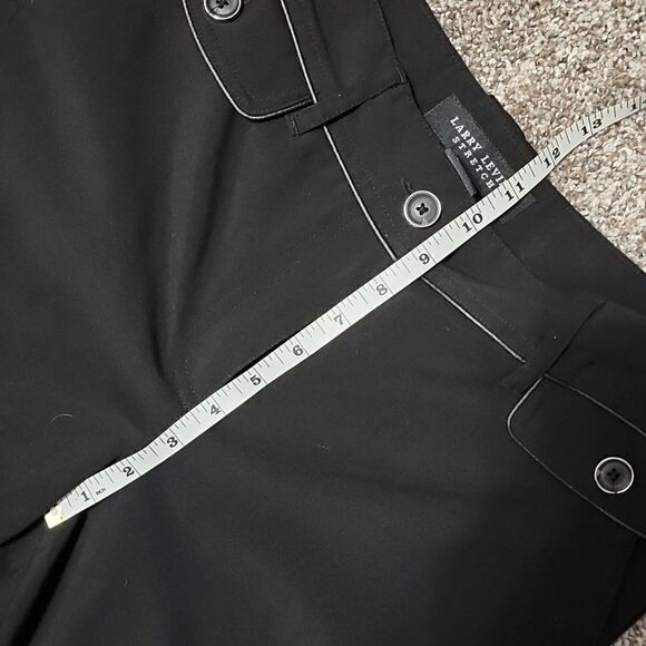 LARRY Levine WIDE Leg STRETCH Black Career Pants Work Trousers Slacks 6 like new - Picture 8 of 8